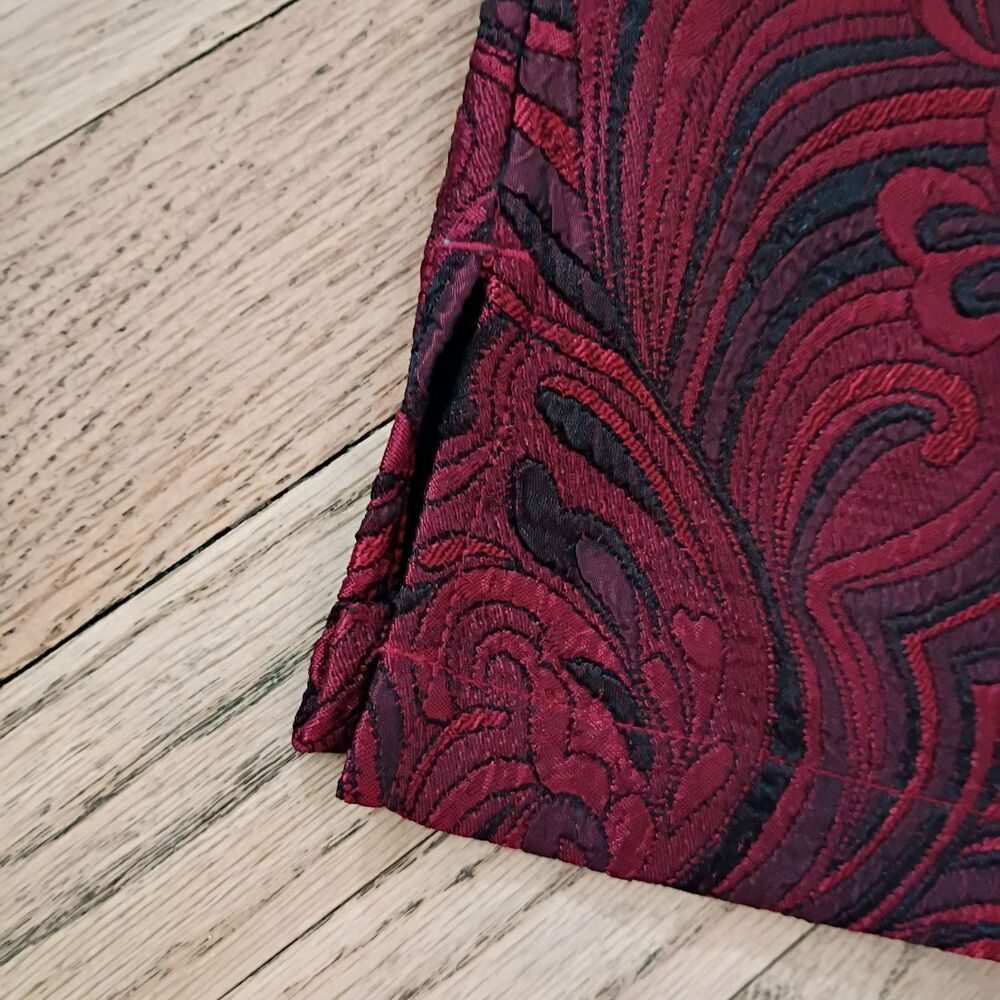 Blazer Jacket Top Paisley Button Up Red Office Christopher & Banks Women's small - Picture 5 of 11